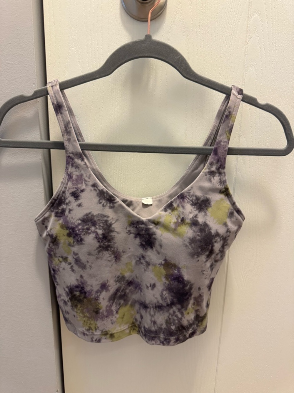 lululemon athletica Lavender Tie-Dye Crop Tank with Purple and Lime Accents